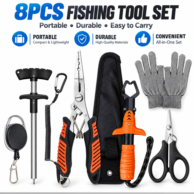Fishing Hook Sharpener - Ensemble de pinces de pêche multifonctionnelles