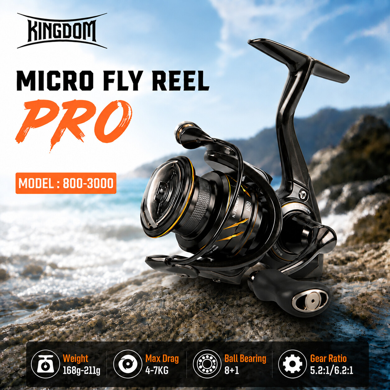Abu Garcia Reel Max - Moulinet de pêche spinning Kingdom Micro
